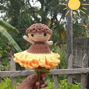 Reversible Sunflower Fairy Crochet Pattern | Amigurumi Flower Doll Tutorial PDF