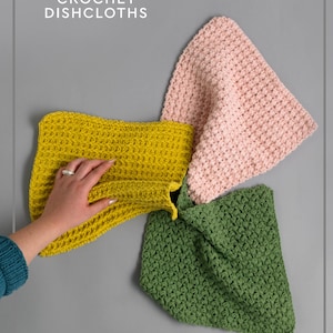 Patrón de paño de cocina de crochet / Paños de cocina fáciles de tejer en PDF / Paños de algodón para principiantes
