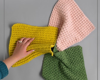 Crochet Dishcloth Pattern | Easy Kitchen Dishcloths PDF | Beginner-Friendly Cotton Washcloths