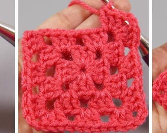 Granny Square Crochet Pattern | Chainless Double Crochet (PDF)