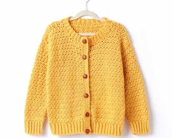 Adult Crochet Crew Neck Cardigan Pattern PDF | Easy Modern Sweater | Seamless Sizes XS-3XL | Step-by-Step Photos, Beginner-Friendly