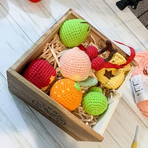 Crochet Fruit Basket Pattern – Amigurumi Fruit Plush DIY