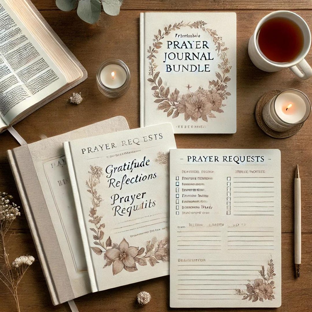Prayer Journal Bundle | Printable Bible Study, Gratitude & Devotional ...
