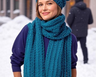 Beginner-Friendly Crochet Swirl Hat & Scarf Pattern PDF | Instant Download Cozy Winter Accessories | Perfect for Gifting