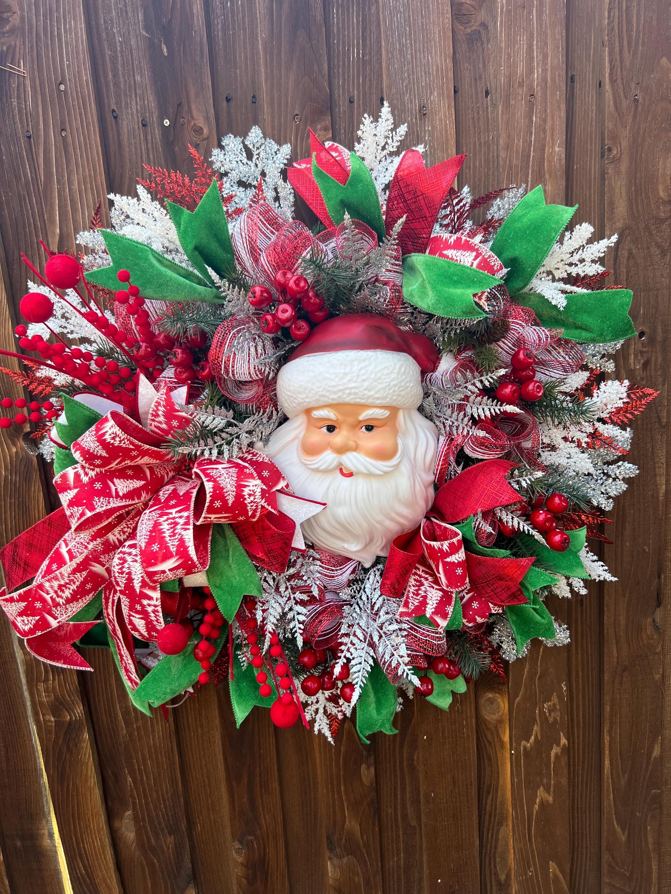 ⌘ クリスマスリース ⌘ ホリデーシーズンのクリスマスリース クリスマスリース、サンタリース、玄関用のクリスマスリース、ホリデー