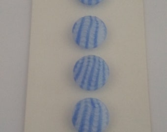 Blue & White Vintage Western German Glass Buttons Schwanda on Original Card