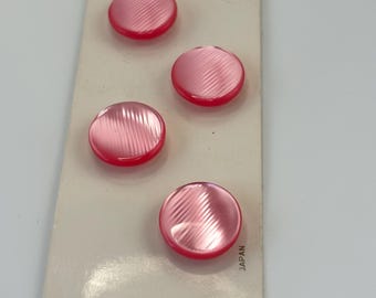 Costumakers Pink Vintage Plastic Buttons Original Card