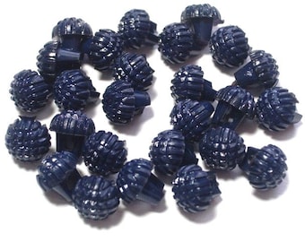 50 Very Small Navy Blue Vintage Plastic Buttons Dark Blue Adorable Buttons 3mm