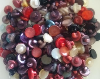 Over 150  Pearly Vintage Plastic Shank Buttons 10mm and smaller  Sewing Buttons