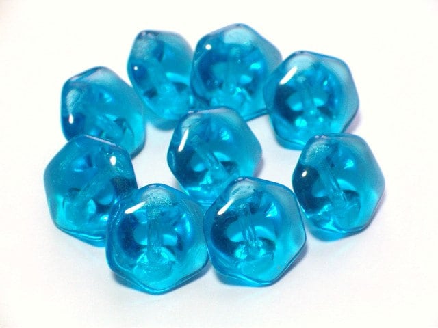 9 Vintage Clear Ocean Blue Transparent Glass Buttons 11mm Set - Etsy