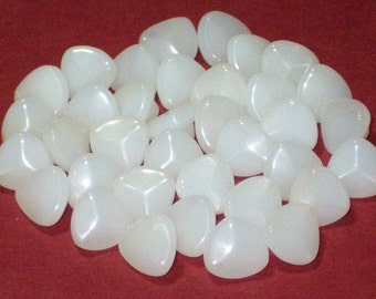 8 Vintage Opaque White Glass Buttons Set of 8 Small Buttons 10mm