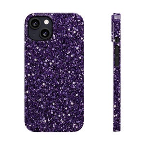 Glittery Purple Slim Phone Cases, Stylish Phone Accessories, Trendy Gifts for Her, Birthday Present, Fashionable Phone Covers