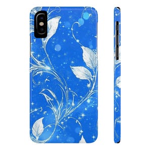 Elegant Floral Slim Phone Cases - Vibrant Blue Design, Stylish Floral Phone Cover, Gifts for Her, Nature-Inspired Accessories, Spring Vibes,