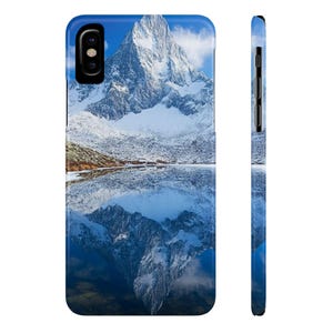Mountain Reflection Slim Phone Case, Nature Lover Gift, Outdoor Adventure Accessory, Travel Birthday Present, New Year Tech Item