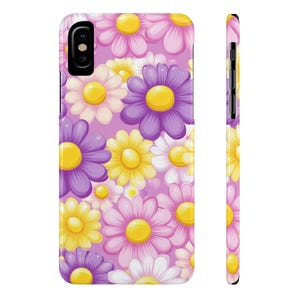 Floral Slim Phone Case, Stylish Flower Phone Cover, Cute Gift for Her, Spring Decor, Nature Lover&#39;s Accessory, Vibrant Flower Pattern