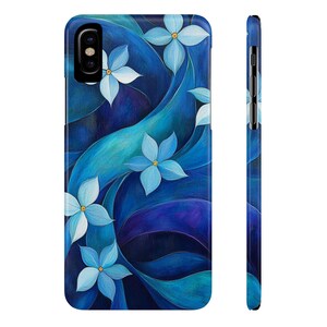 Floral Abstract Slim Phone Case, Artistic Phone Cover, Bluetooth Accessory, Spring Gift, Nature Lover's Phone Protector