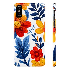 Floral Slim Phone Case - Bright Flower Design, Summer Accessory, Gift for Her, Trendy Tech, Nature Lover, Birthday Present