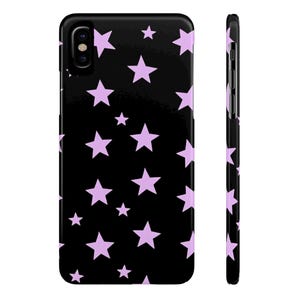 Starry Night Slim Phone Case, Cute Phone Cover, Galaxy Aesthetic, Trendy Gift for Teens, Stars Pattern Accessories