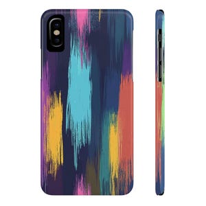 Colorful Abstract Slim Phone Case, Vibrant Art Cover for iPhones, Unique Gift for Art Lovers, Phone Accessory, Birthday Present