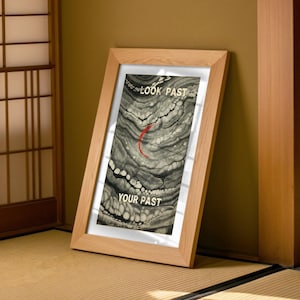 Guarda oltre il tuo passato: poster da parete con cornice, motivazionale e ispiratore, decorazione minimalista moderna, mantra di vita, regalo per la salute mentale, inchiostro Sumi