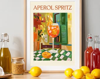 Aperol Spritz ingelijste kunstdruk: Italiaanse zomercocktail