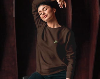 Embroidered Matcha Crewneck Sweatshirt: Japanese Green Tea, Gildan Heavy Blend