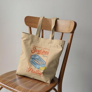 Bolsa Sardines Italia, Bolsa de Verão, Bolsa de Viagem, Pescatariano, Peixe em Conserva, Dieta Mediterrânea, Almoço Italiano, Verão na Europa, Bagagem de Mão