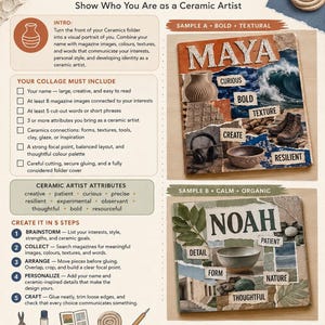 Ceramics Folder Collage Project & Rubric | High School Art Identity Activity PDF