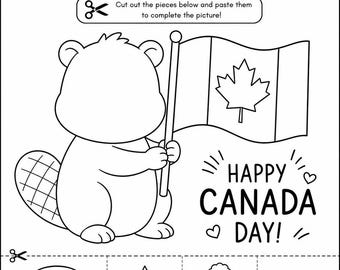 Canada Day Cut and Paste Activity | Printable Craft & Coloring Page- PDF