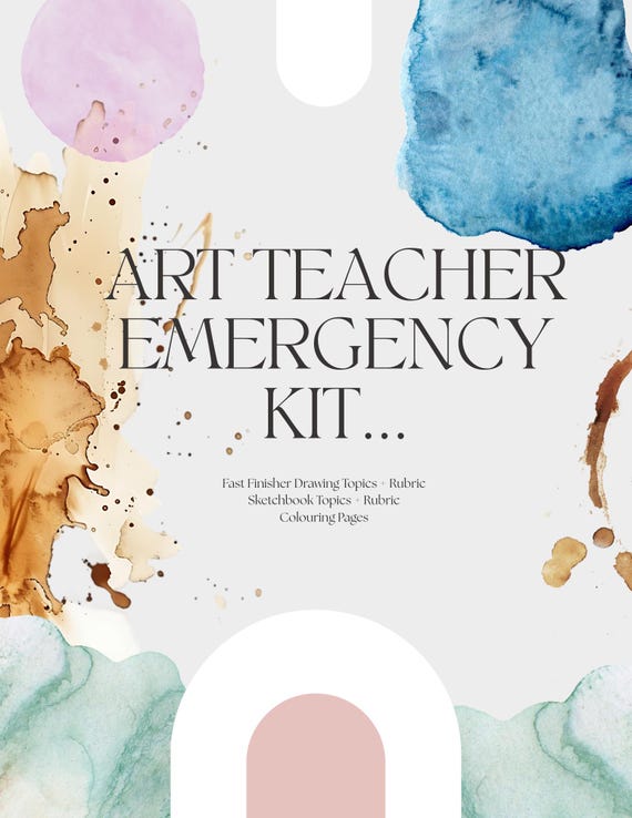 Art Teacher Resource-No Prep Activities | Early Finishers & Sketchbook Prompts | Grades 6–9, Digital Download