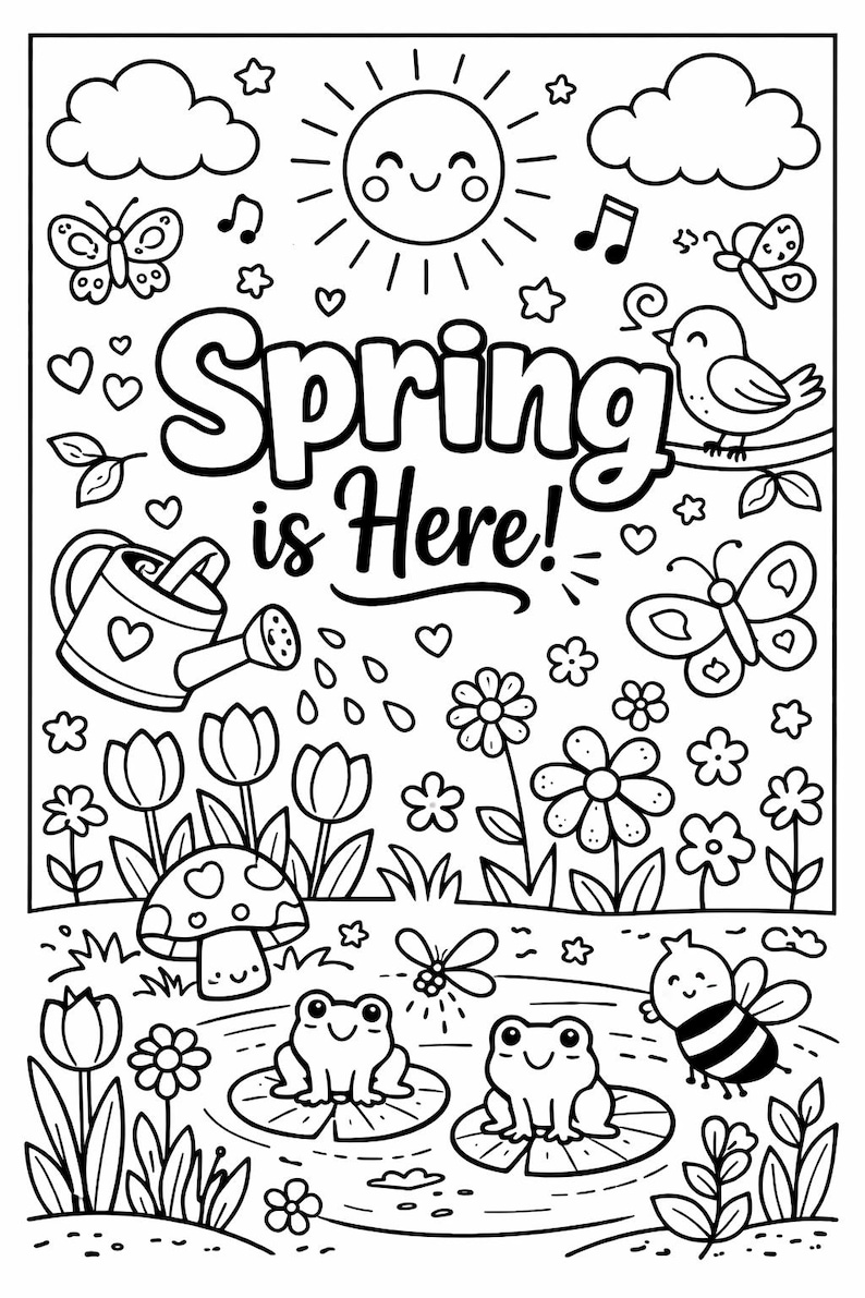 Spring Coloring Page Printable | Coloring Sheet | Any Grade | Classroom ...