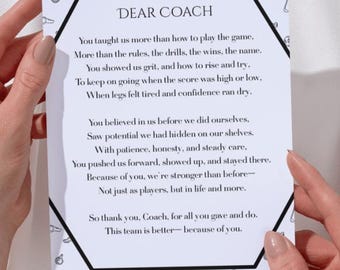 Coach Thank You Poem | Appreciation Gift for Any Sport (Printable)