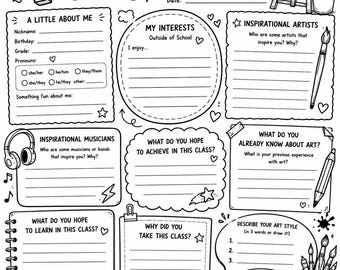 All About Me + This or That Art Activity Bundle | Back to School Art Lesson | Secondary Visual Arts Icebreaker | PDF