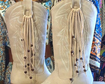 Boots charms, Boot Bling, Boho Boot Topper, cowgirl stripe, Handmade accessories for your Boot, offer in pair