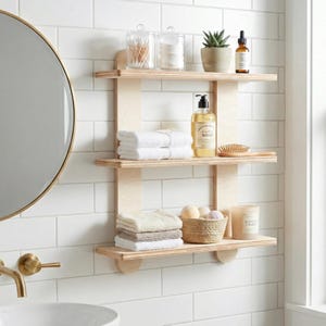 Mid Century Modern Kitchen and Display Wall Shelves Minimal Scandinavian No Tool Easy Assembly