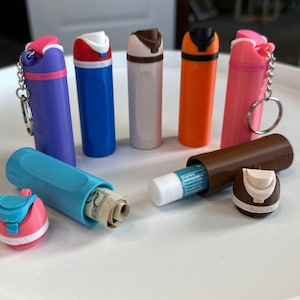 Mini Owala | Chapstick Holder | Keychain | Clip-On EOS Lip Balm Keychain | Water Bottle Chapstick Holder for Travel | Perfect Gift