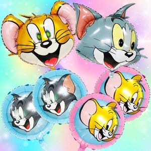Cat and Mouse  Bouquet foil latex Balloons happy birthday party supplies decorations theme centerpiece baby shower girl boy favor