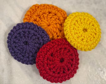 Scrubby for Dishes, Crochet Scrubber Pads, Nylon Scrubbers in fun colors