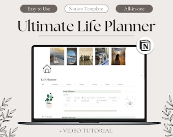 Ultimate Life Planner 2025 All-in-One Notion Template ADHD-Friendly Aesthetic Planner for Notion