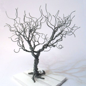 wire tree, silver plated copper wire, minimalistic decor image 2