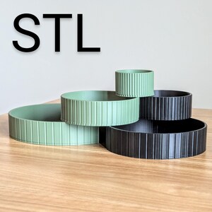 3D Printable Scandinavian Storage Organizer Set – Minimalist STL Files in 5 Sizes