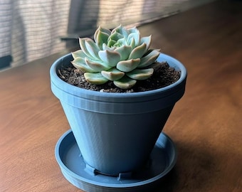 Cache-pot minimaliste avec soucoupe | Fichier STL