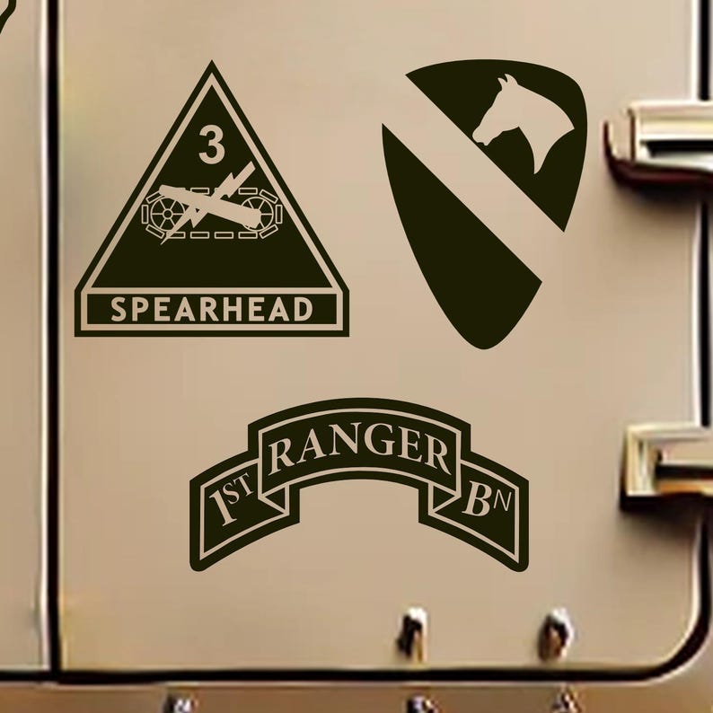 Custom US Army Unit Vinyl Decals - Infantry, Armored, Airborne & Ranger ...