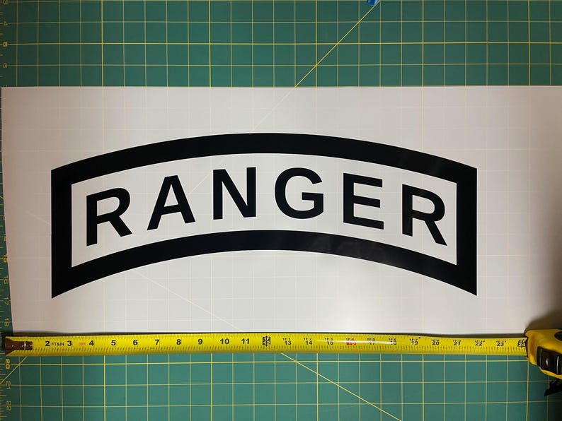 Airborne Ranger Tab US Army Vinyl Decal | Custom Sizes and Colors | UV ...