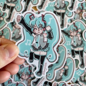 Vocaloid Hatsune Miku cute anime vinyl die cut sticker