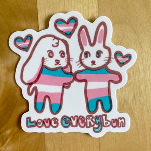 Trans lgbtq Gay Pride niedlichen die geschnittenen Vinyl Aufkleber Hase Kaninchen Postkarte Kunstdruck