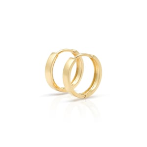 14K Gold Square Polished Huggies
