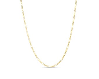 14k Gold Micro Figaro Chain Necklace