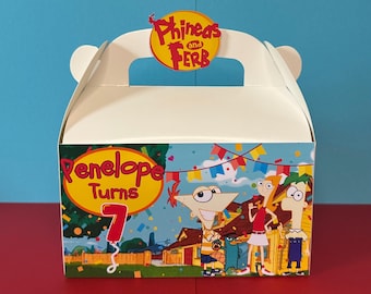 Phineas and Ferb Treat Box | Phineas and Ferb Birthday Party Favor | Personalized Favor Box |