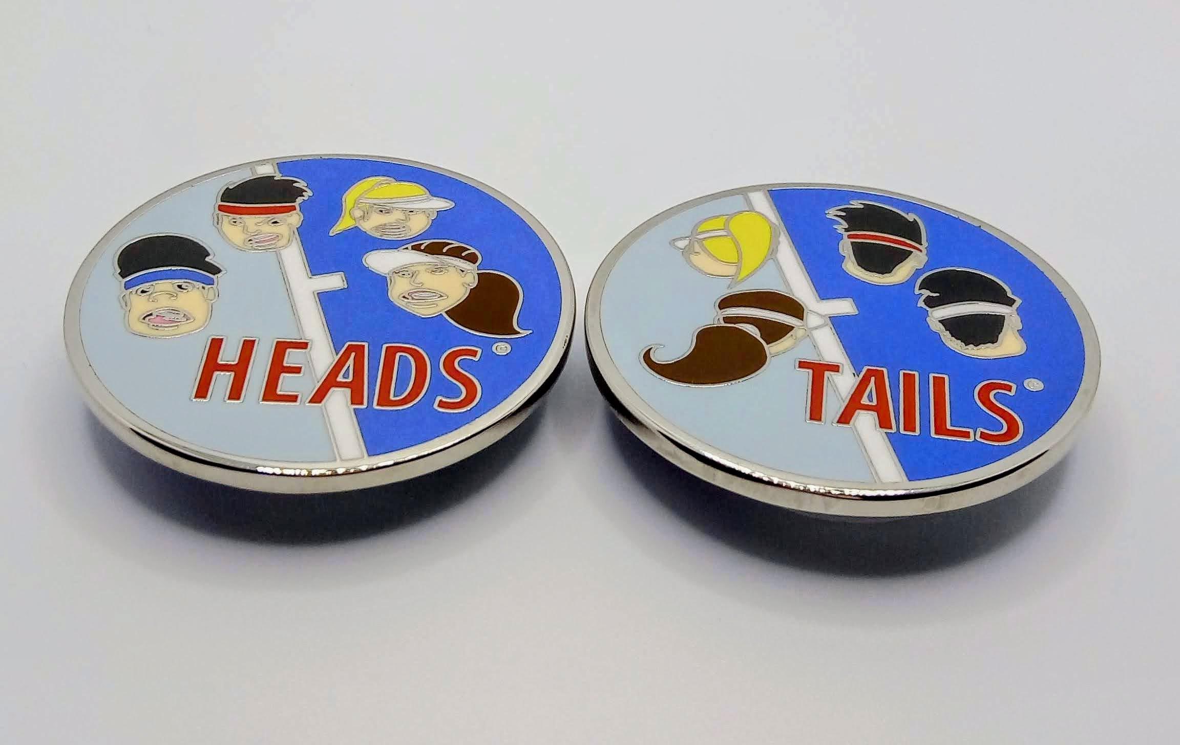 テニスのコイントス：面白いアニメーションのヘッド - サーブ判定マッチコイン - Etsy 日本